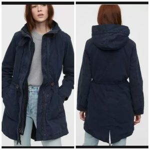 NWT Gap Utility Parka Jacket in Indigo Blue XS